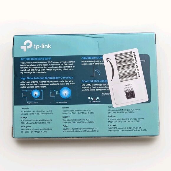 TP-LINK AC1300 Archer T3U Wireless Dual-Band USB Adapter - Black - Picture 2 of 5